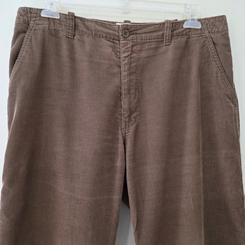 GAP Y2K Loose Fit Corduroy Pants 36x30 Brown Baggy Straight Leg Skater Grunge - Picture 2 of 13